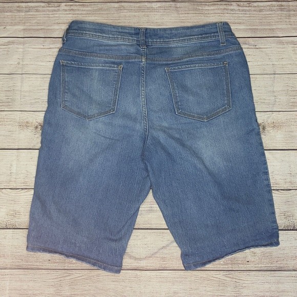 Faded Glory Womens Denim Jean Cotton Shorts Size 10 Blue Mid Rise Free Shipping - Picture 2 of 8